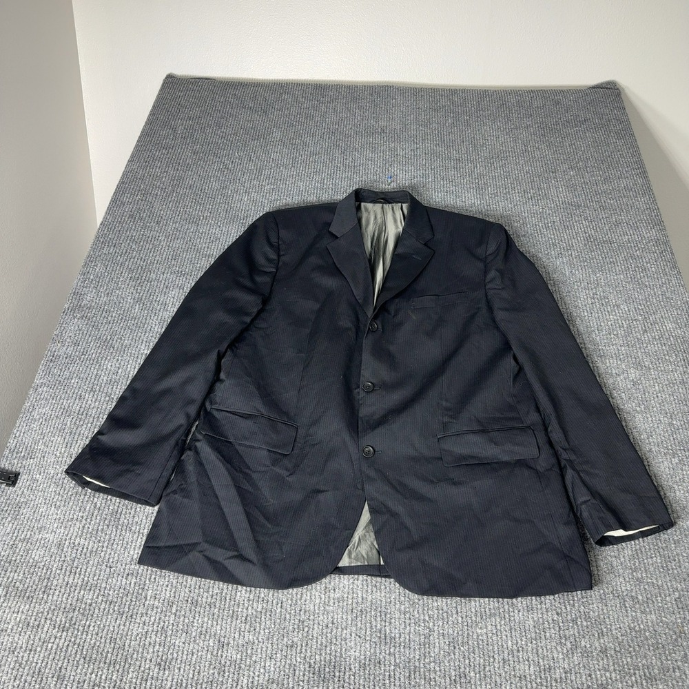 Banana Republic Pinstripe Blazer Mens 46R Navy Blue Wool Blend Suit Jacket